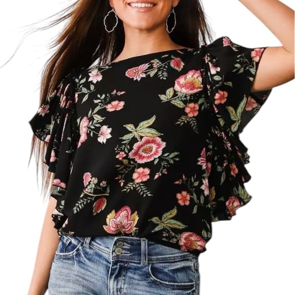 Buckle Tops - EUC Willow+Root Buckle Floral Blouse Small
